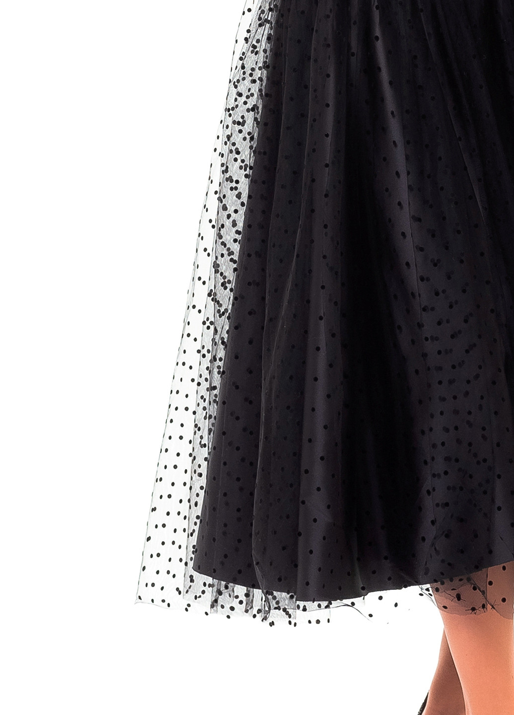 Черная кэжуал в горошек юбка Leya клешированная