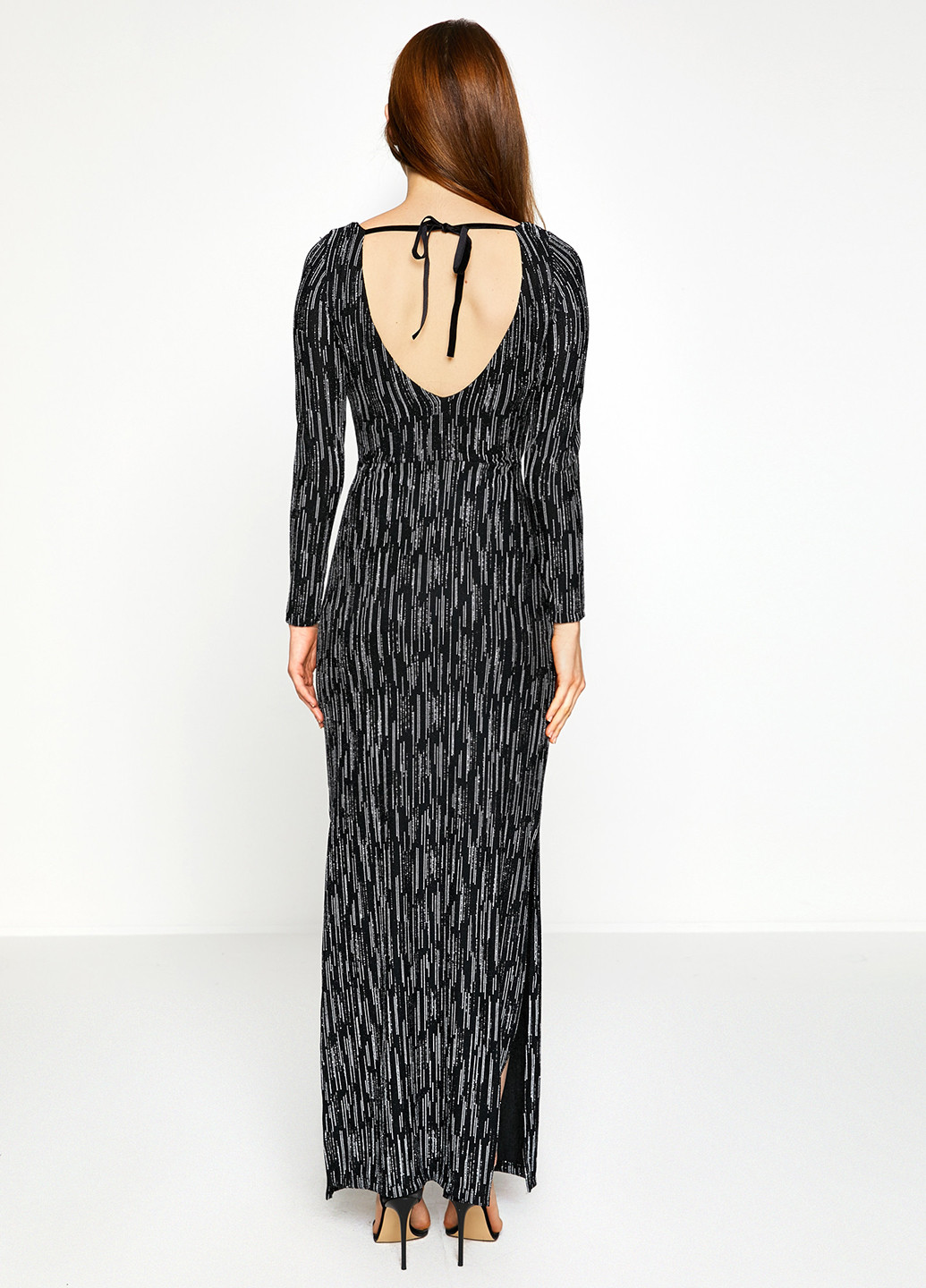 Черное кэжуал платье KOTON с абстрактным узором