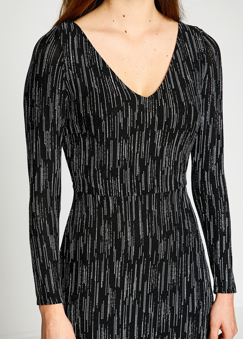 Черное кэжуал платье KOTON с абстрактным узором