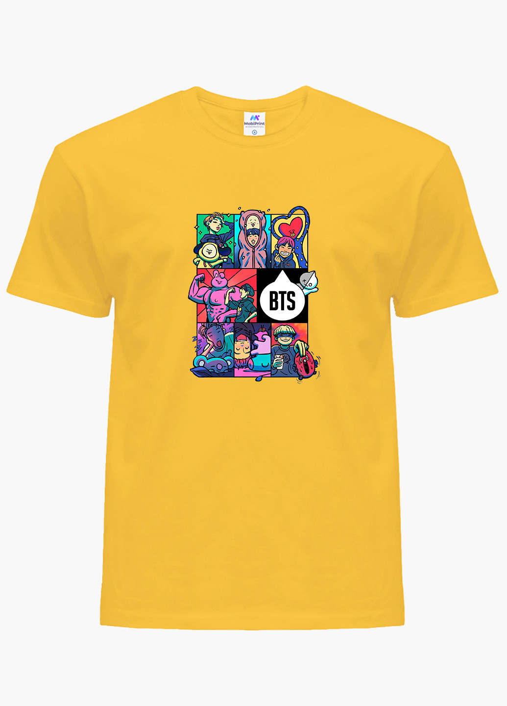 Желтая демисезонная футболка детская бтс (bts)(9224-1078) MobiPrint