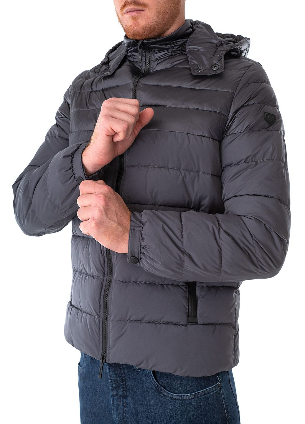 Сіра демісезонна куртка чоловіча Antony Morato