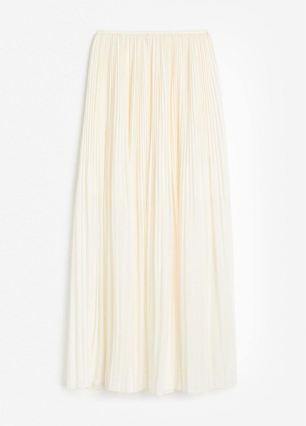 Кремовая кэжуал однотонная юбка H&M плиссе