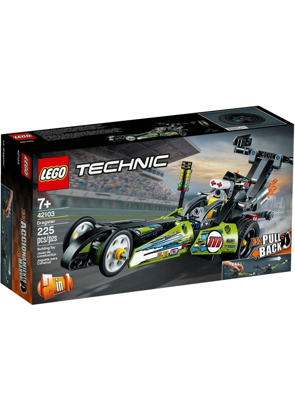 Конструктор Technic Драгстер 225 деталей (42103) Lego Technic Драгстер 225 деталей (198485131)