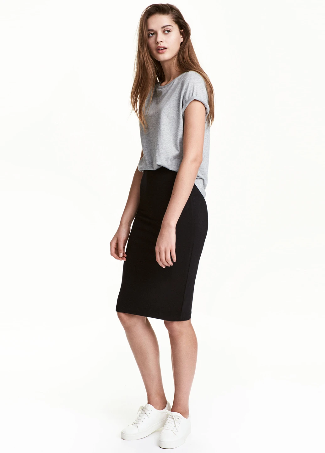 Черная кэжуал юбка H&M карандаш