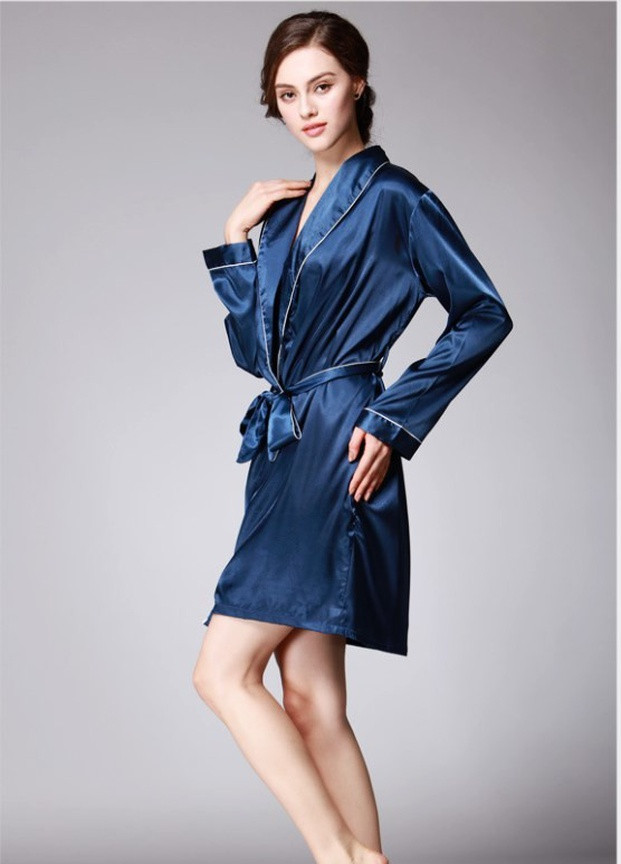 Халат домашний женский Shine, синий Berni Fashion 54873 (231709918)