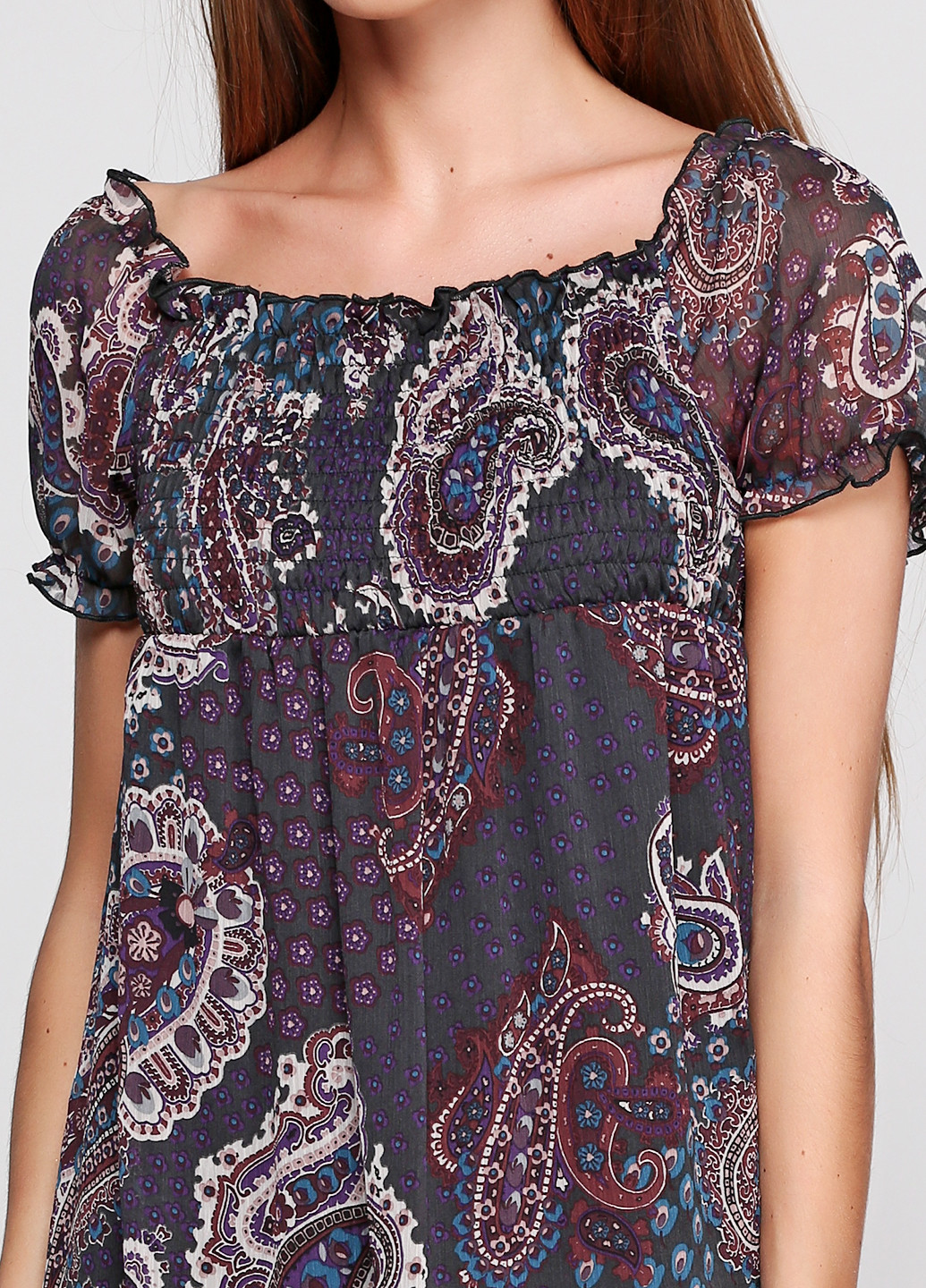 Фиолетовое кэжуал платье OVS с абстрактным узором