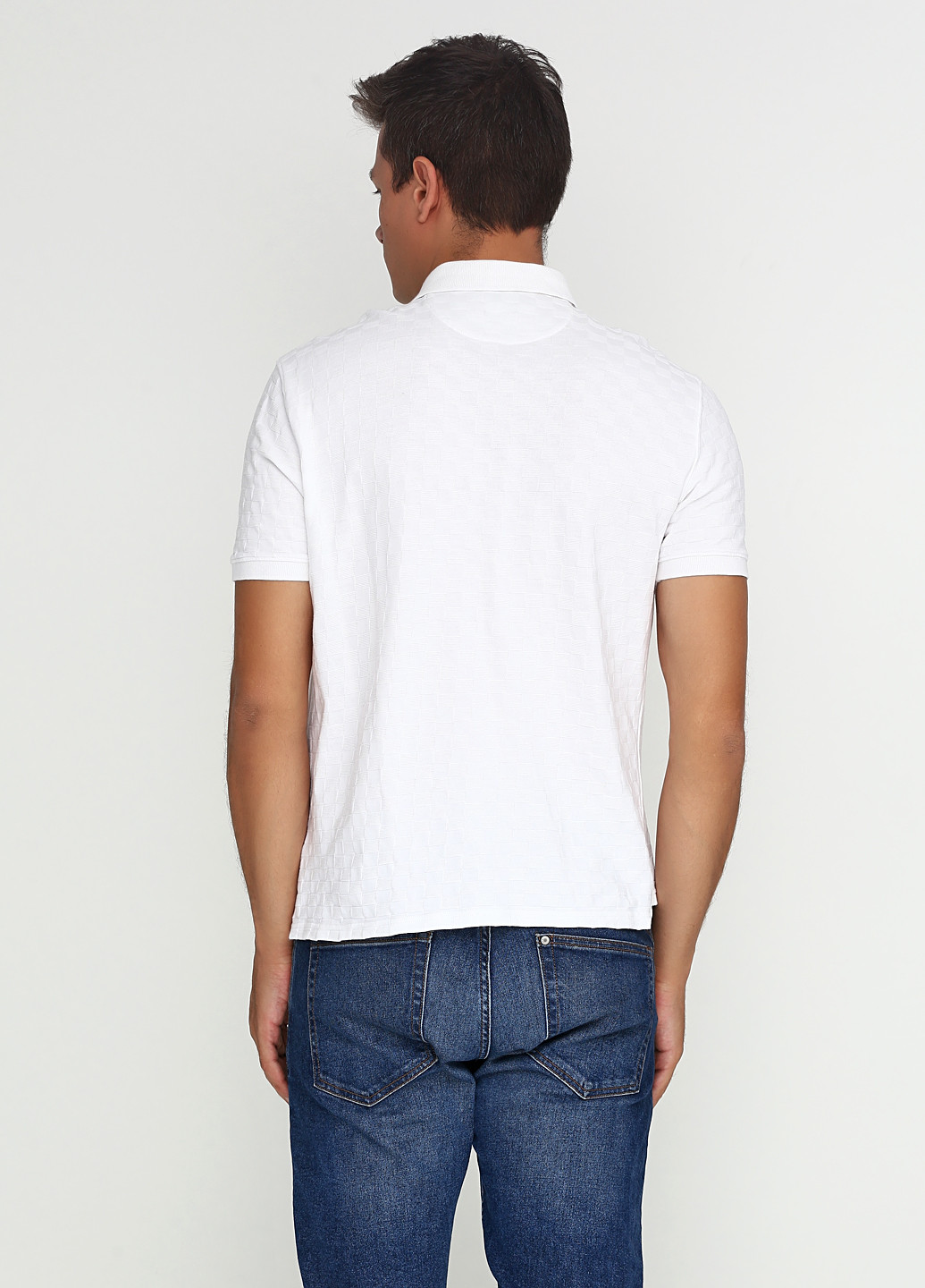 Белая футболка-поло для мужчин Massimo Dutti фактурная