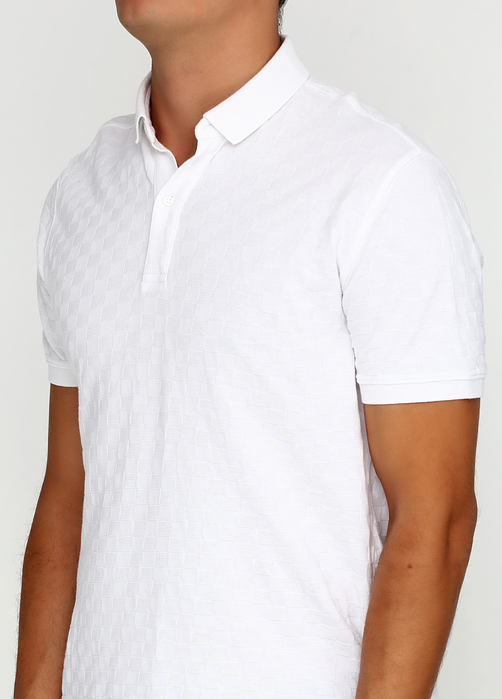 Белая футболка-поло для мужчин Massimo Dutti фактурная