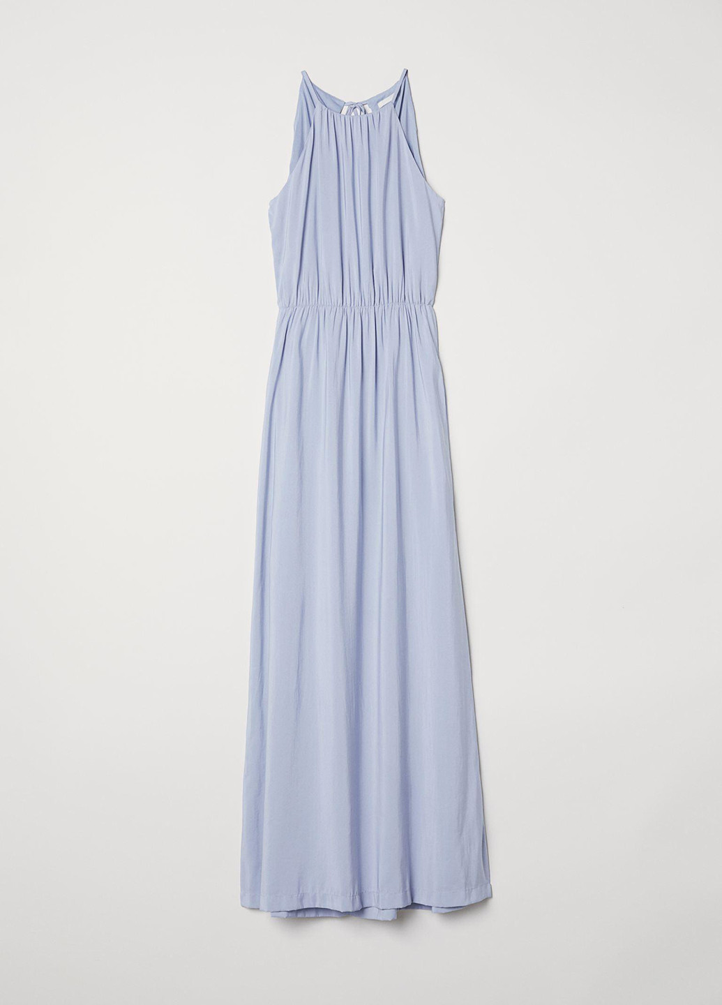 Светло-голубое вечернее платье в греческом стиле H&M однотонное