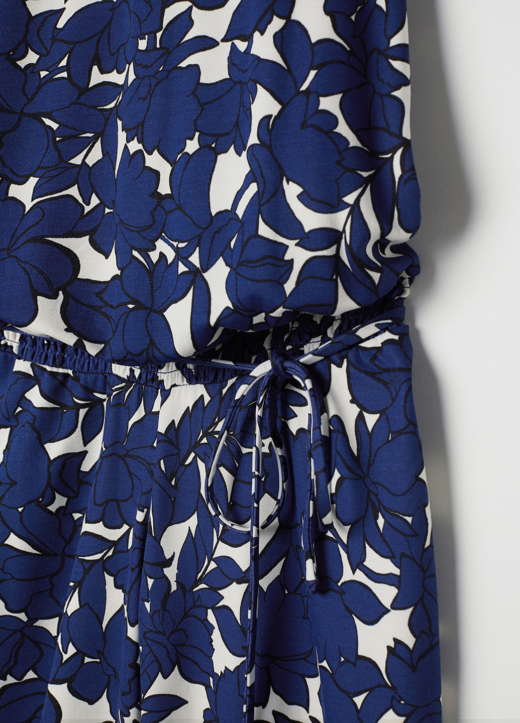 Комбінезон H&M комбінезон-брюки квітковий синій кежуал модал