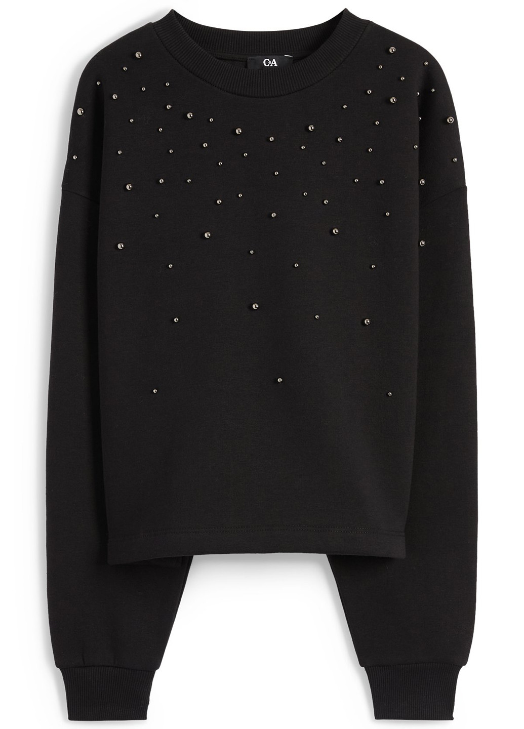 Чорний світшот C&A однотонний намистини (353313297)