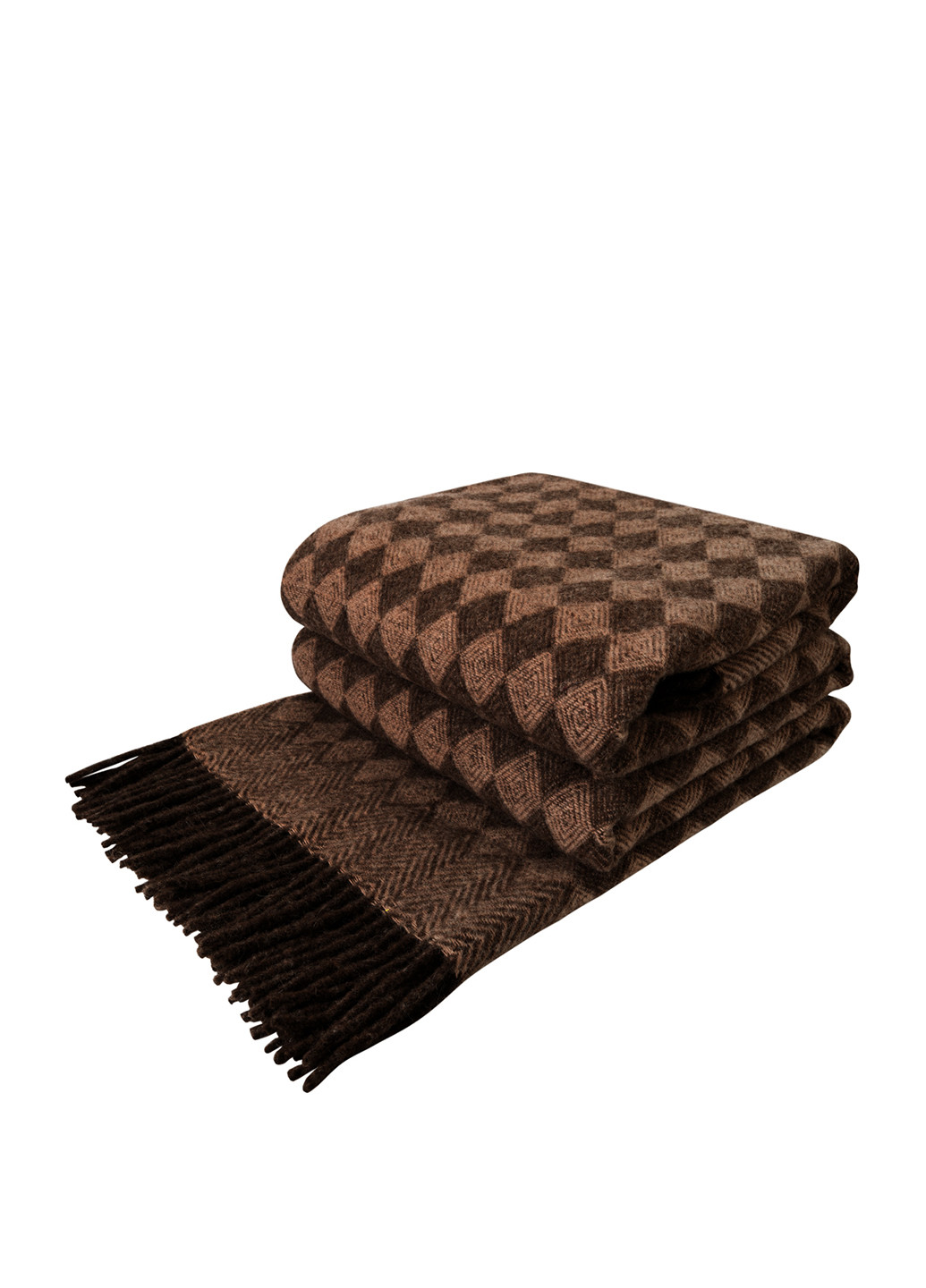 Плед ЭКО-шерсть 140х200 коричневый/песок Love You (252102565)