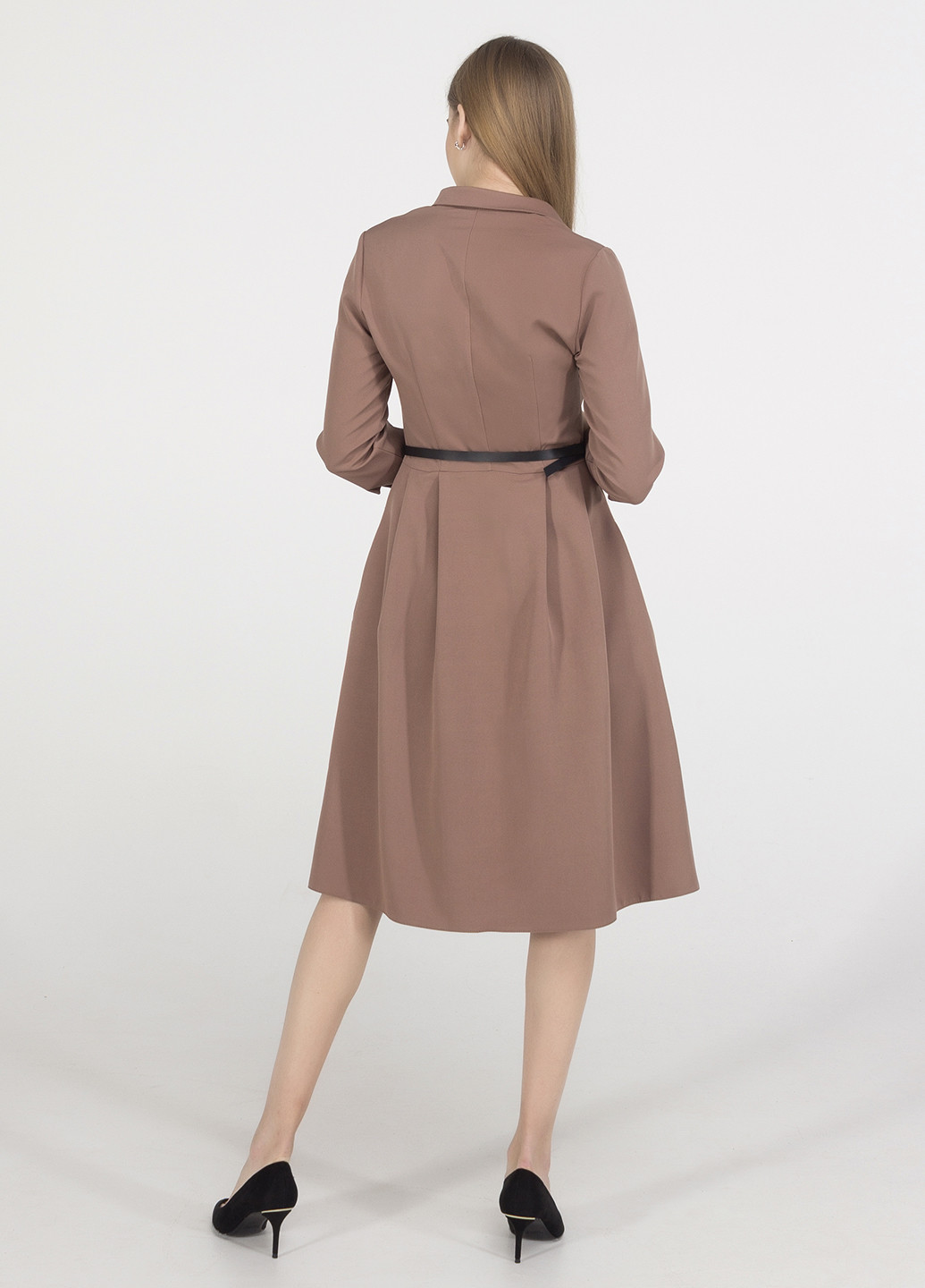 Светло-коричневое кэжуал платье Viravi Wear однотонное