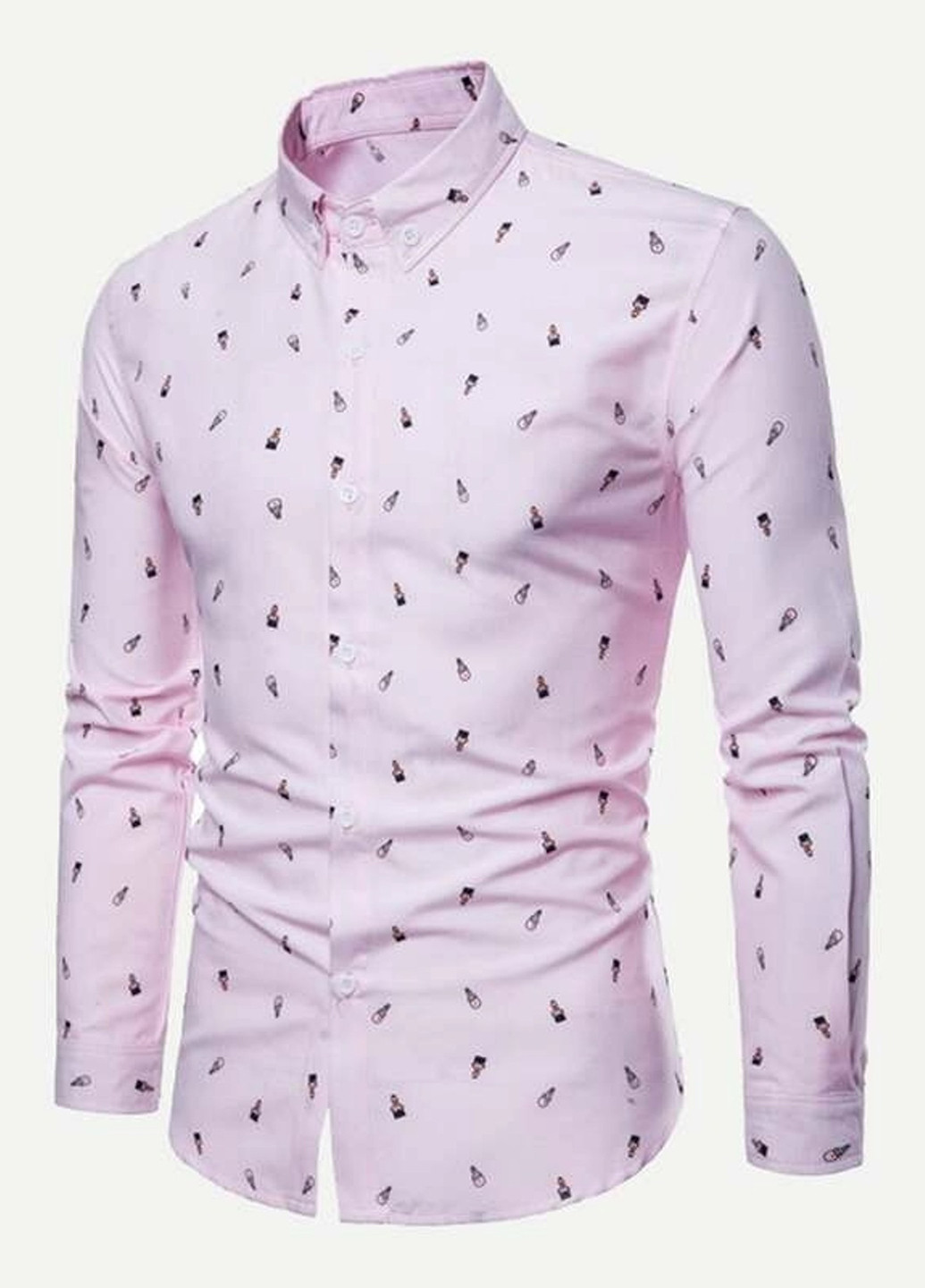 Светло-розовая кэжуал рубашка с рисунком SHEIN