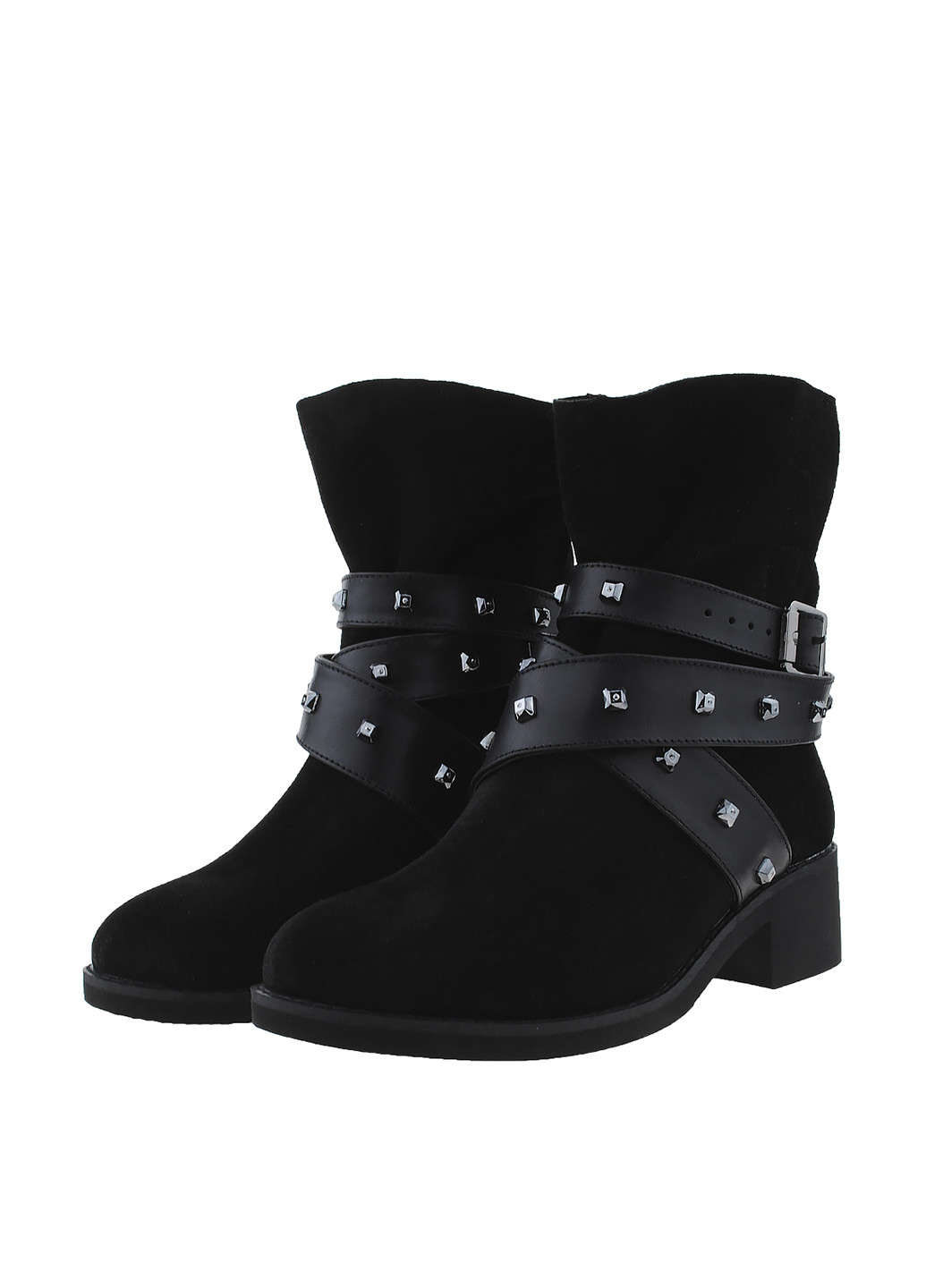 Осенние ботинки Tayana с заклепками, с пряжкой из натуральной замши