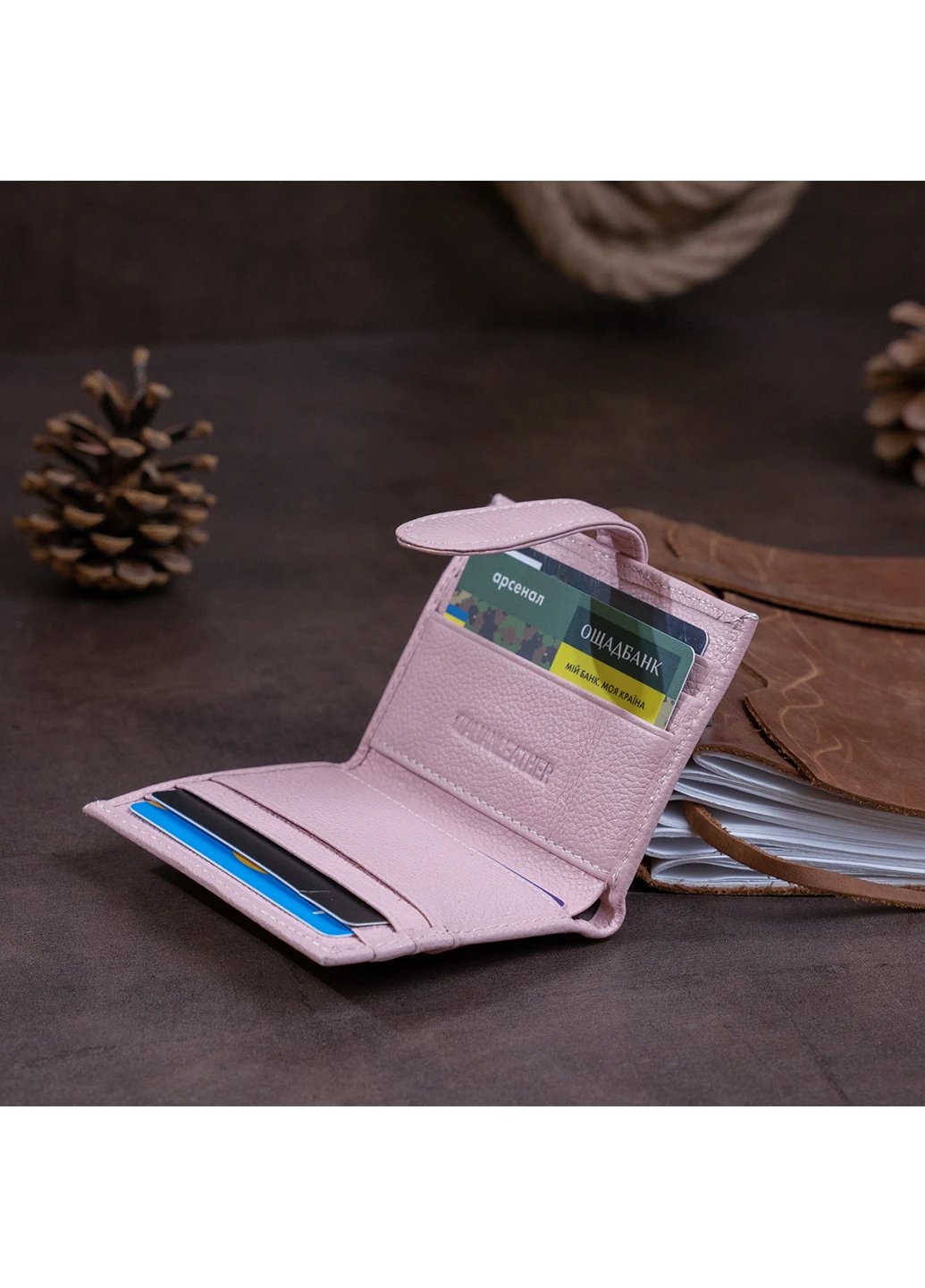 Жіночий шкіряний гаманець-візитниця 10х8,3х1,5 см st leather (252129266)