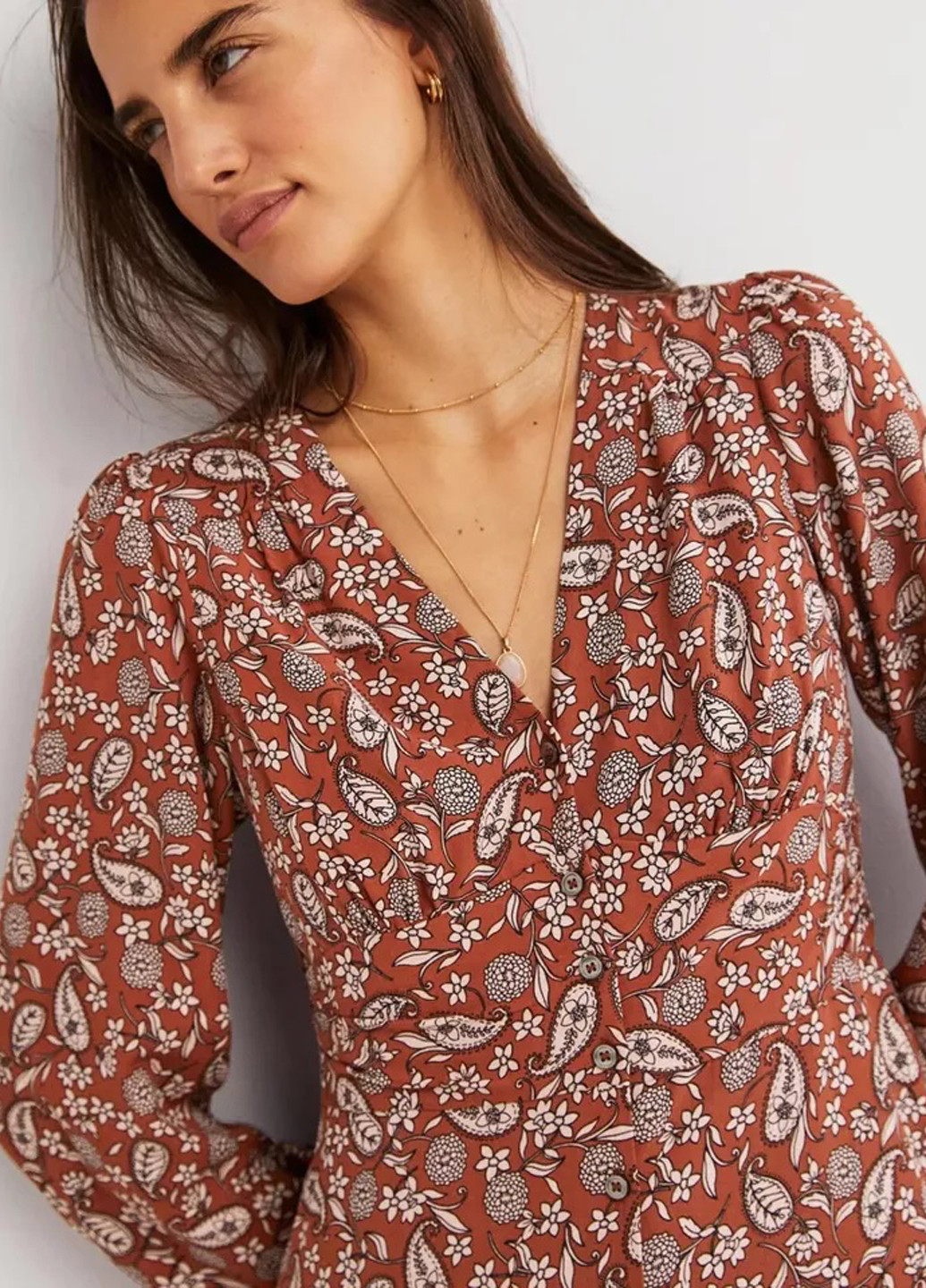 Теракотова кежуал сукня Boden турецькі огірки