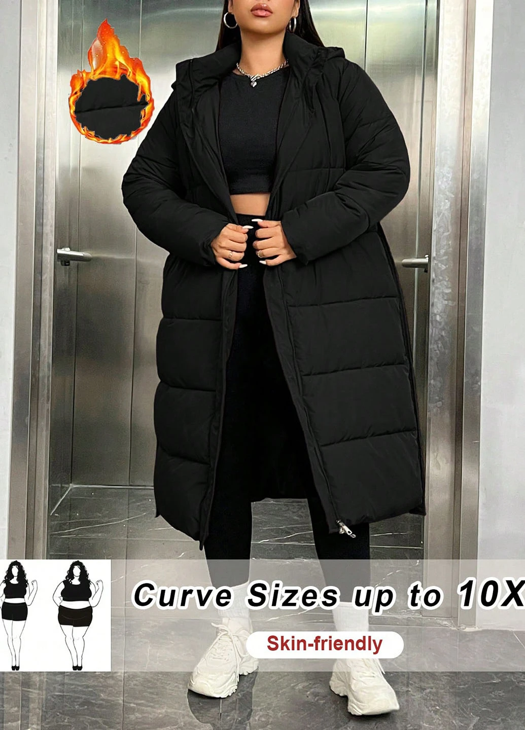 Чорна зимня куртка SHEIN