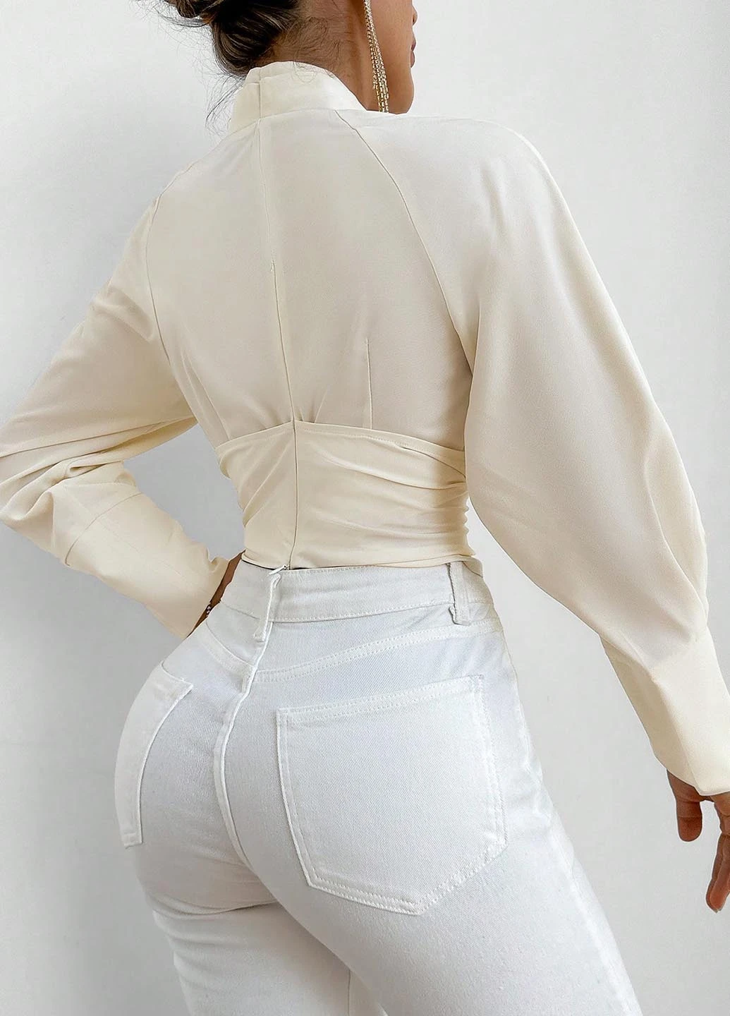 Кремовая блуза SHEIN