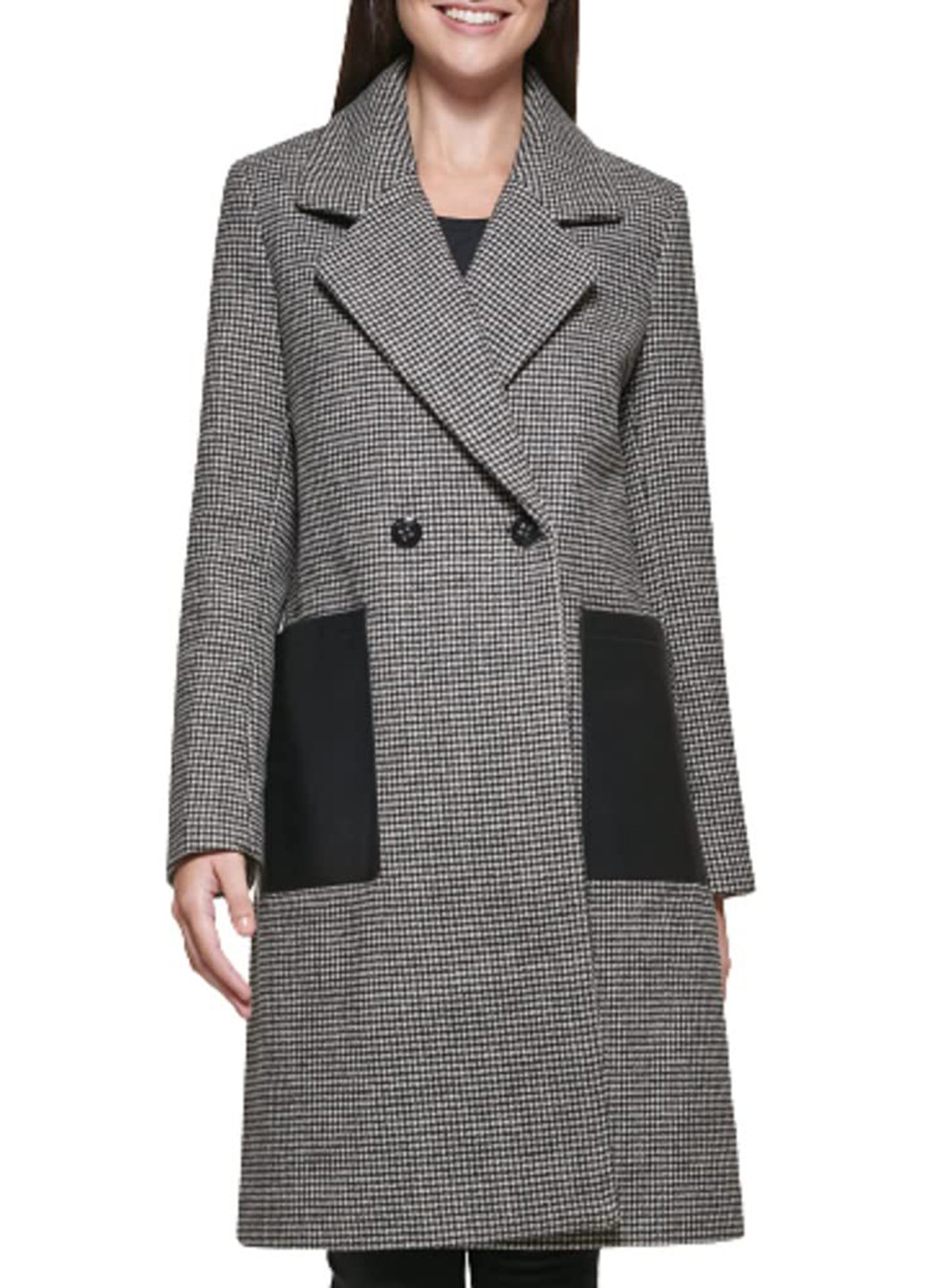 Комбинированное демисезонное Пальто двубортное Calvin Klein