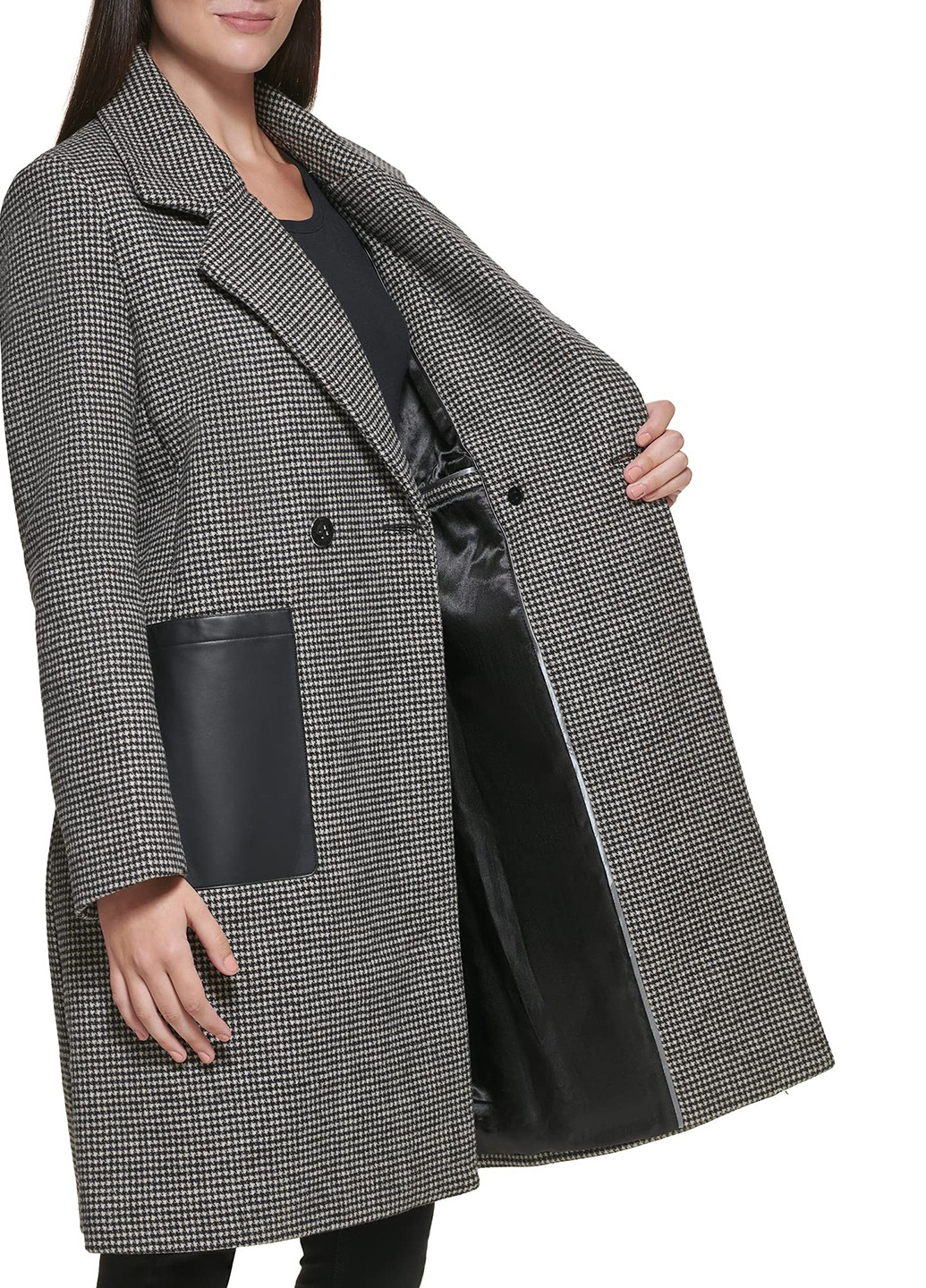 Комбинированное демисезонное Пальто двубортное Calvin Klein