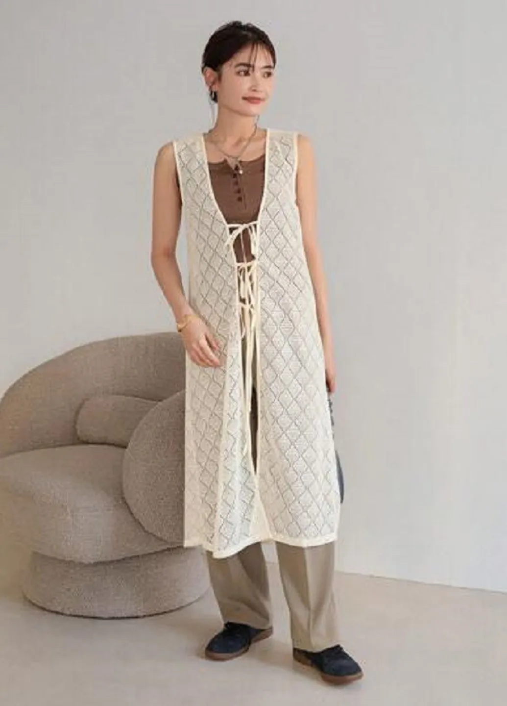 Кремовый лето кардиган SHEIN