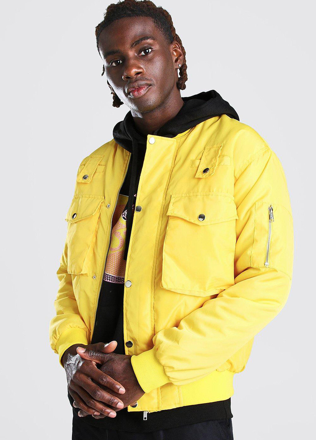 Бомбер Boohoo на кнопках (340310278)