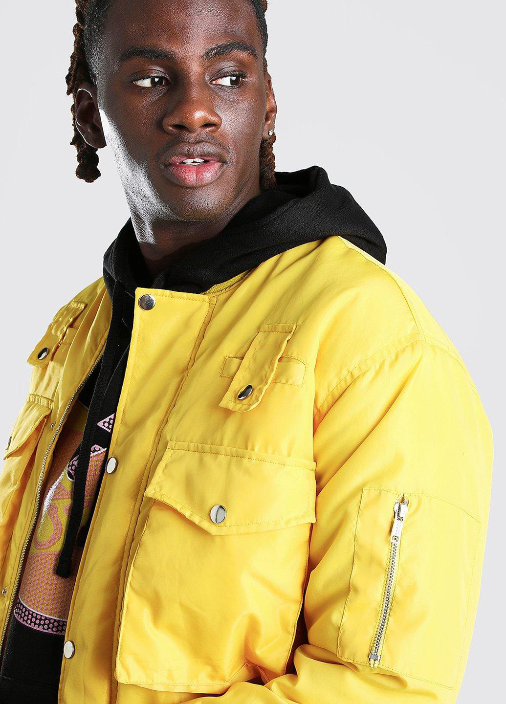 Бомбер Boohoo на кнопках (340310278)