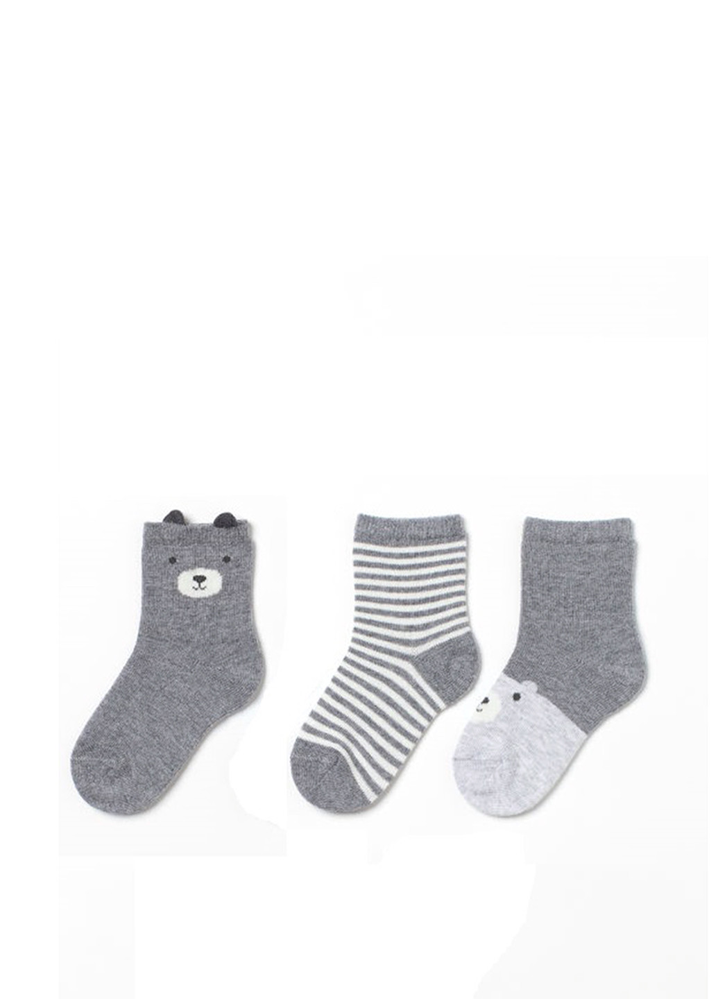 Шкарпетки (3 пари) H&M смужки сірі повсякденні