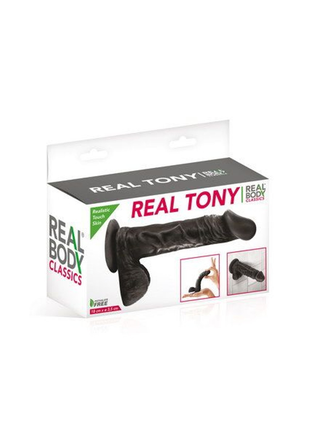Фаллоимитатор - Real Tony Black, TPE, диаметр 3,5см Real Body (254885486)