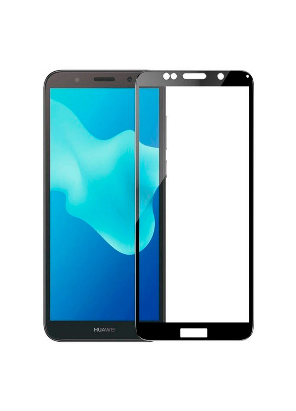 Защитное стекло с рамкой для Huawei Y6 Prime 2018 black CAA (96874499)