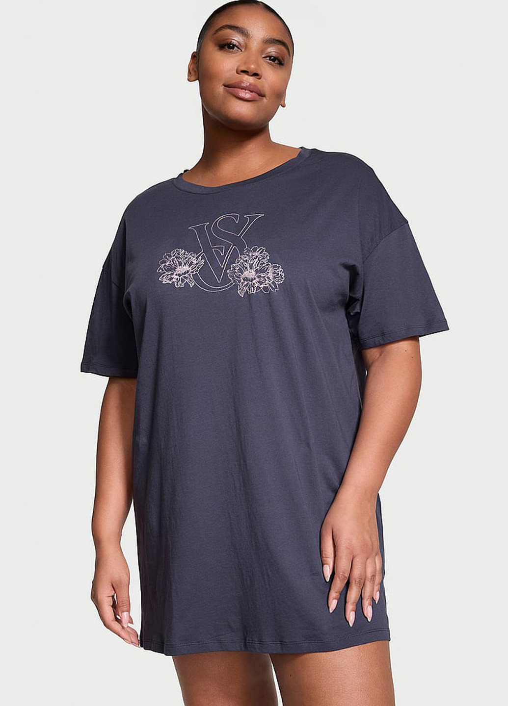 Темно-синее домашнее платье платье-футболка Victoria's Secret однотонное