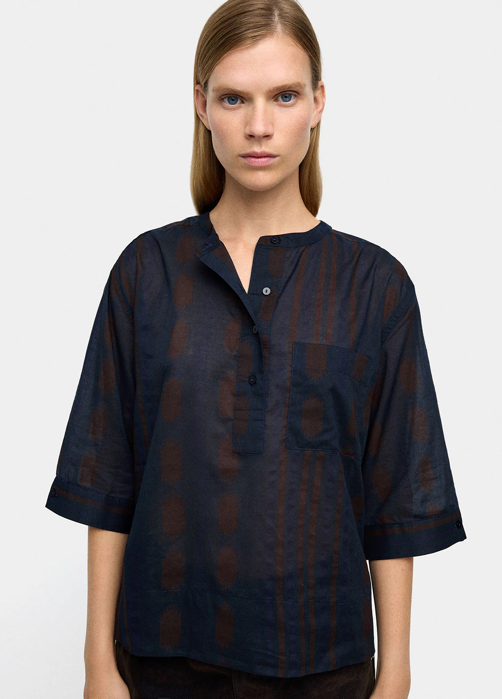 Темно-синяя кэжуал рубашка в полоску Parfois