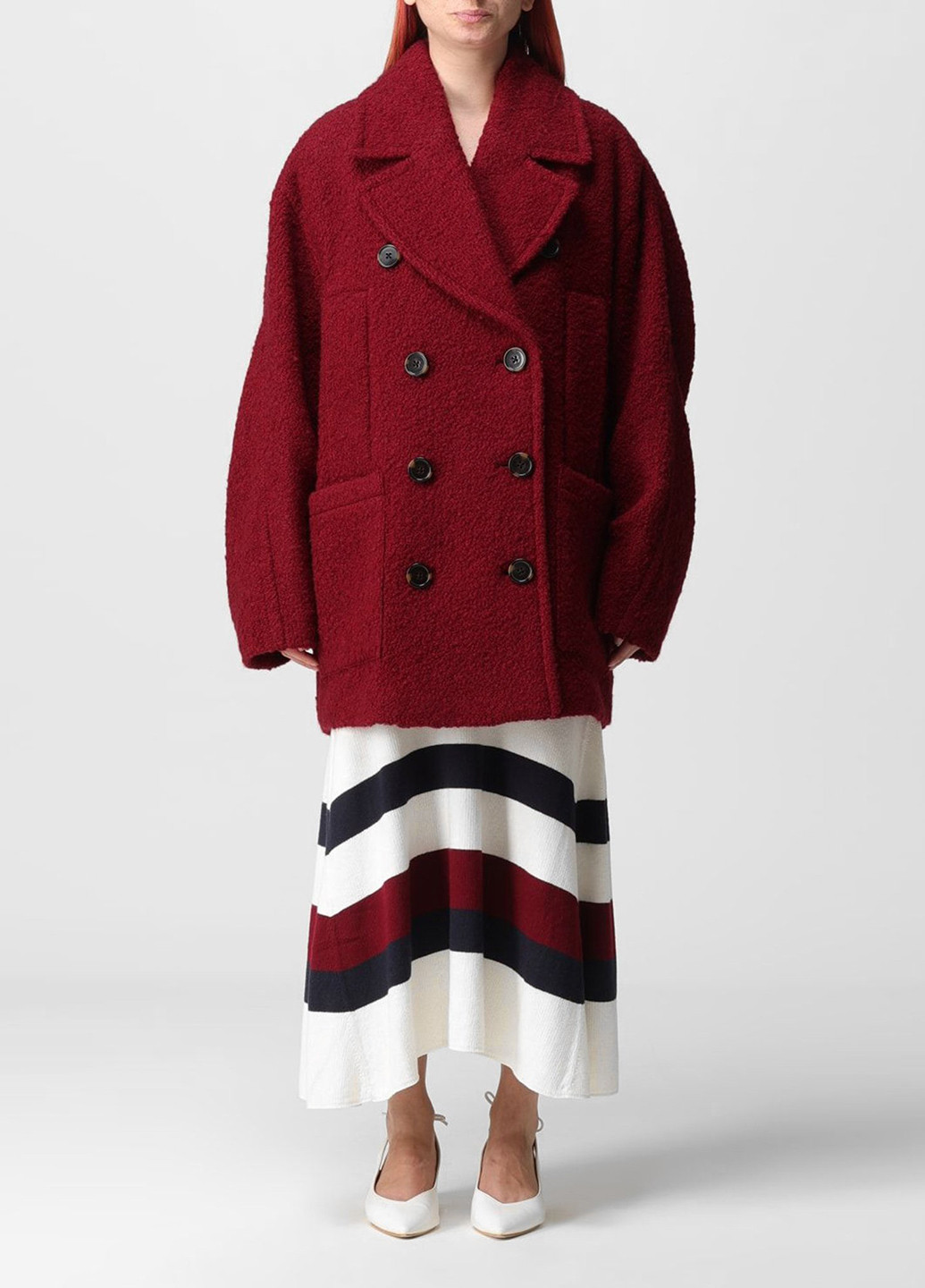 Бордове демісезонне Пальто оверсайз Tommy Hilfiger