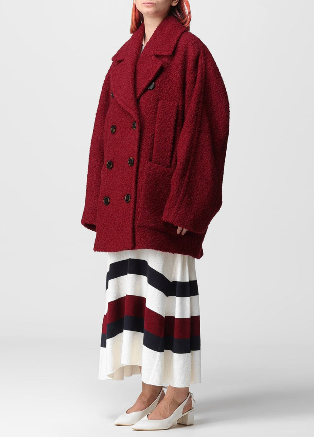 Бордове демісезонне Пальто оверсайз Tommy Hilfiger