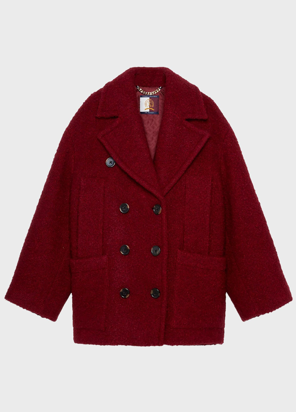 Бордове демісезонне Пальто оверсайз Tommy Hilfiger