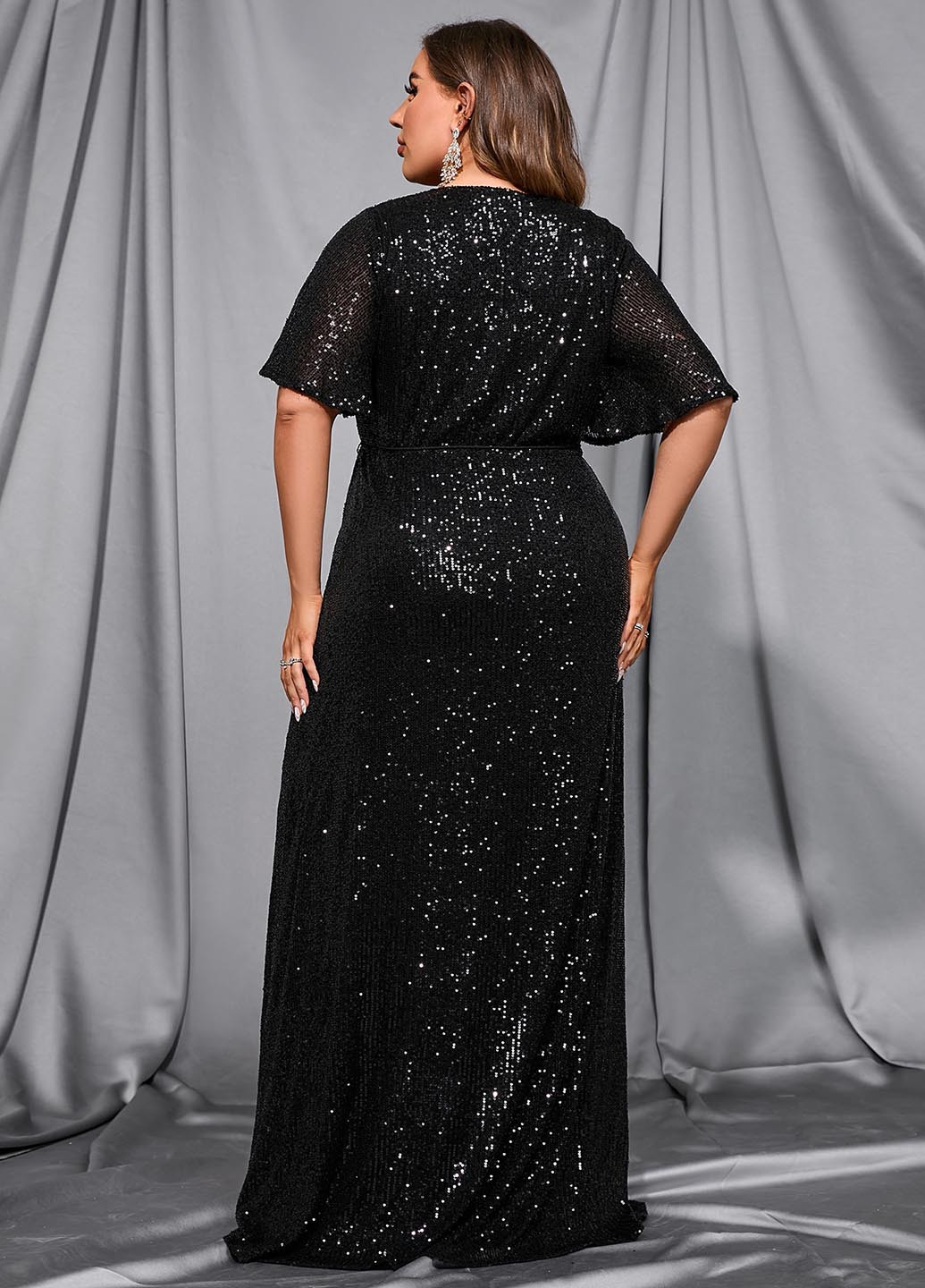 Чорна вечірня сукня в стилі армпір SHEIN однотонна