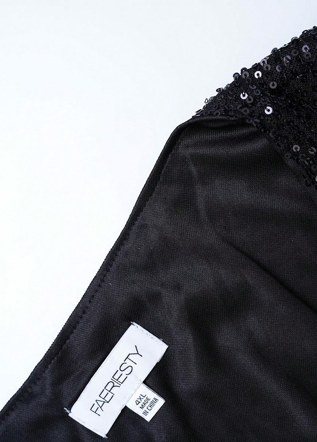 Чорна вечірня сукня в стилі армпір SHEIN однотонна