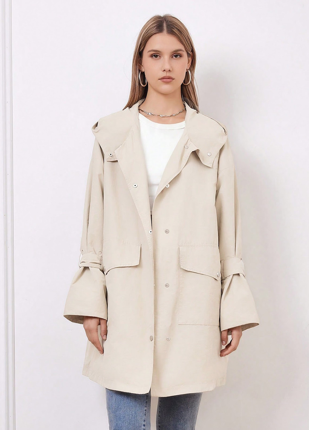 Плащ SHEIN тренчкот на кнопках демисезон (330749678)