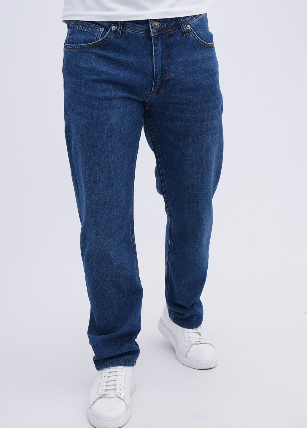 Синие демисезонные слим джинсы Trend Collection