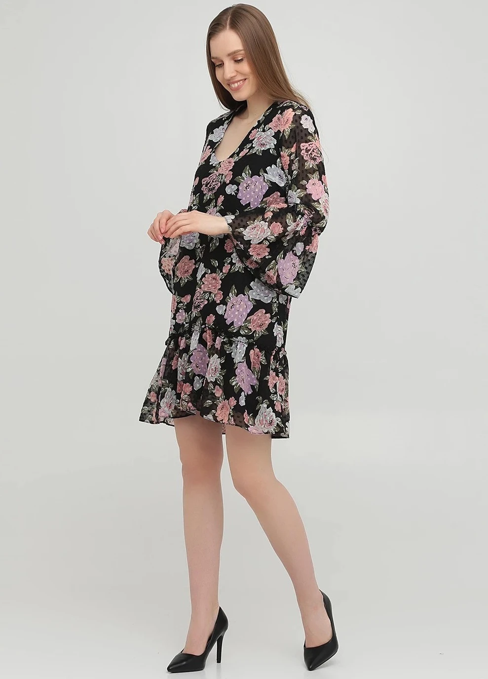Комбінована кежуал сукня з квітковим принтом Miss Selfridge
