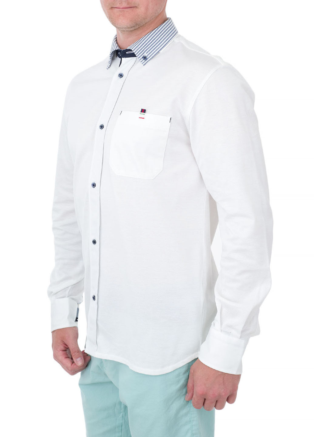 Белая классическая рубашка однотонная Sail Exp