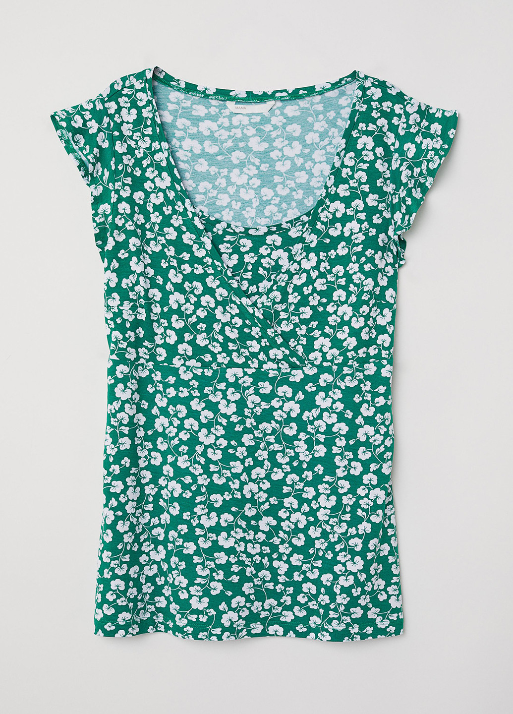 Зеленая летняя блуза для кормящих мам на запах H&M