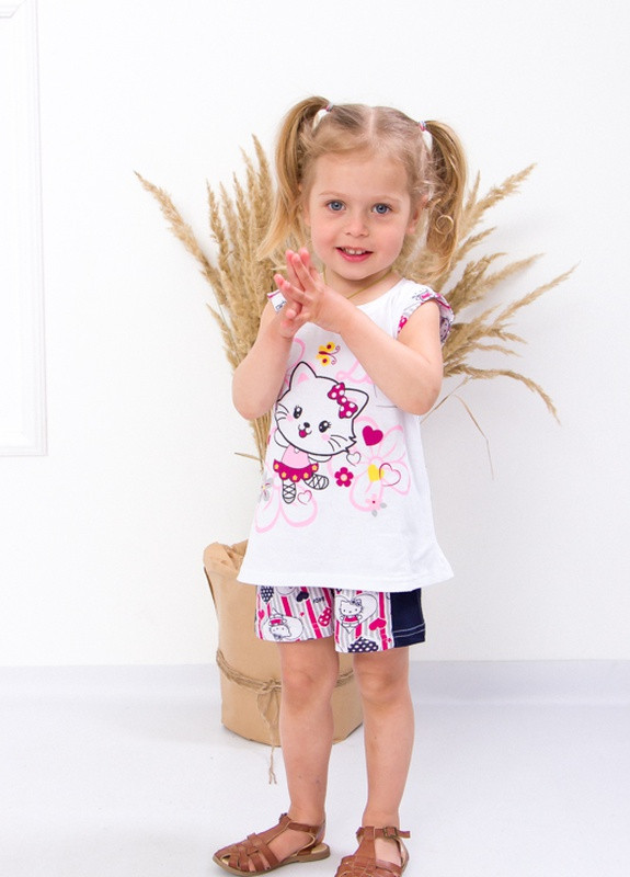 Комбинированный летний комплект ясельный для девочки (блуза+шорты) Носи своє