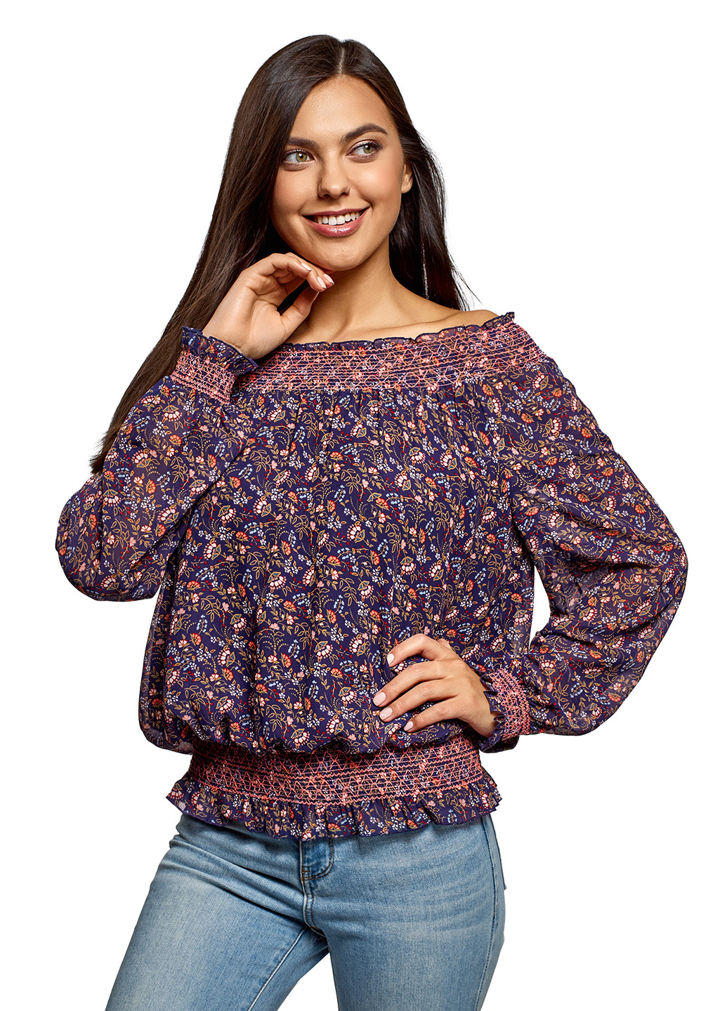 Фиолетовая демисезонная блуза Oodji