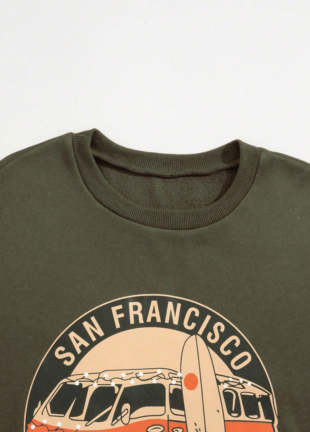 Зелений світшот SHEIN малюнок без декору (329841479)