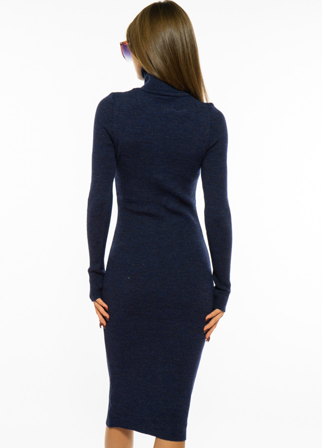 Темно-синя кежуал сукня сукня-водолазка Time of Style меланжева