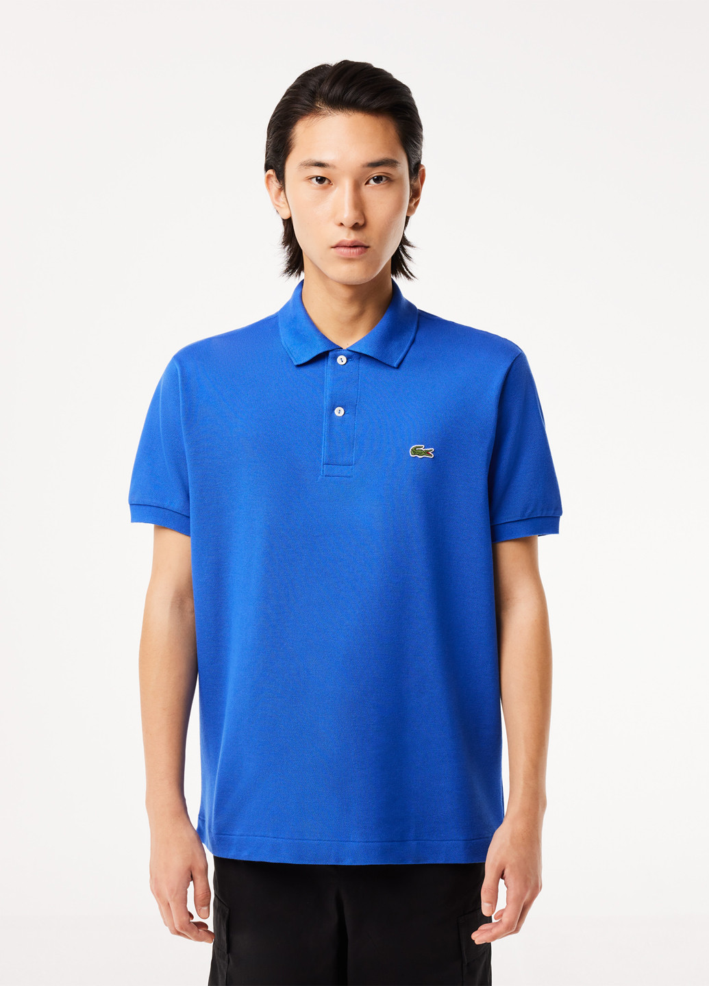 Голубой футболка-поло для мужчин Lacoste однотонная