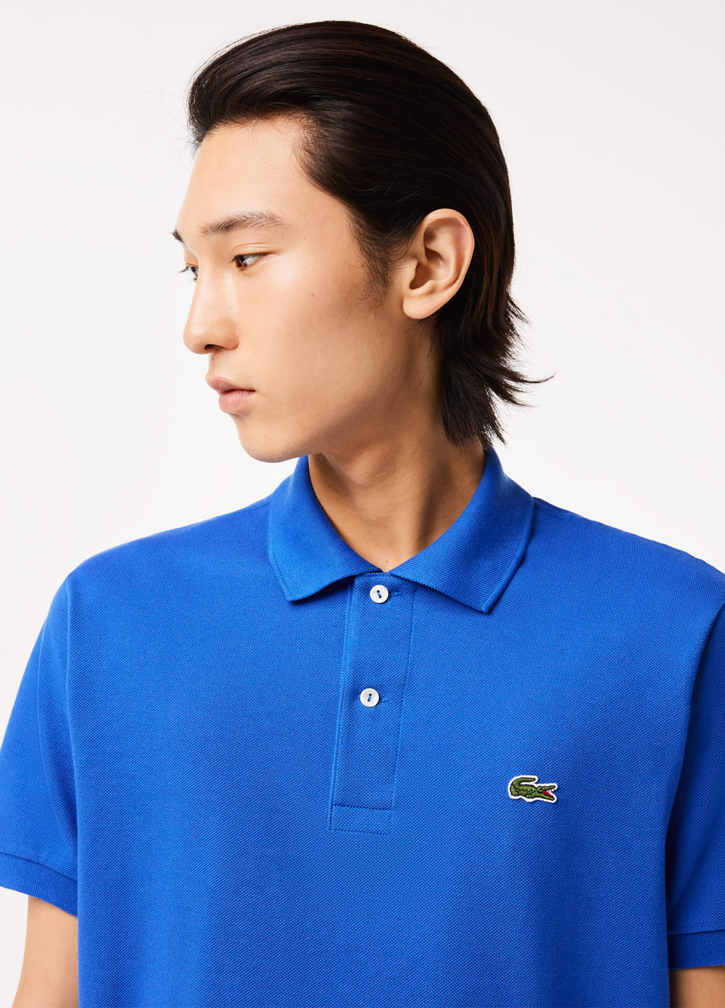 Голубой футболка-поло для мужчин Lacoste однотонная