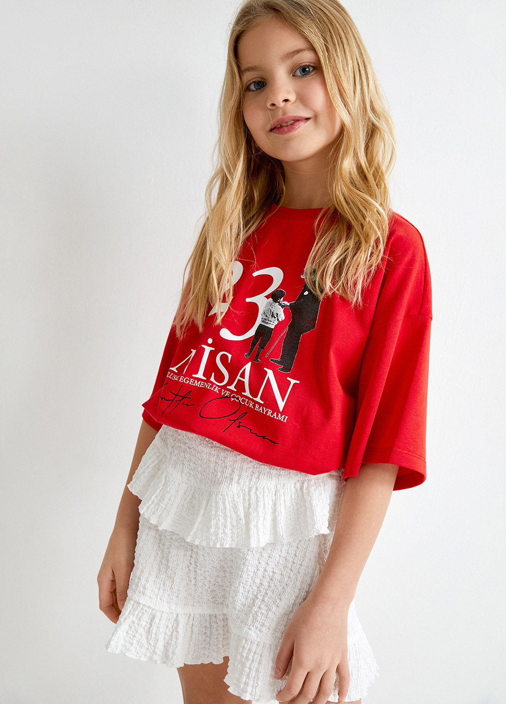 Белая кэжуал однотонная юбка KOTON а-силуэта (трапеция)